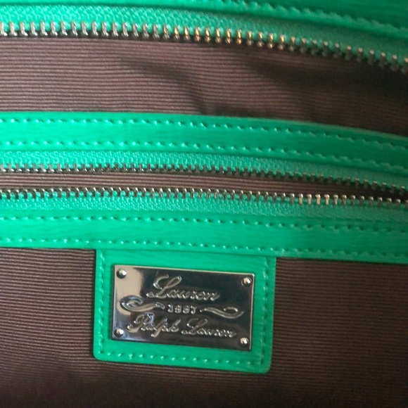 Bright green (so pretty!) Ralph Lauren tote. - Picture 7 of 8